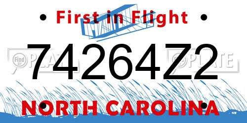 74264Z2 North Carolina License Plate