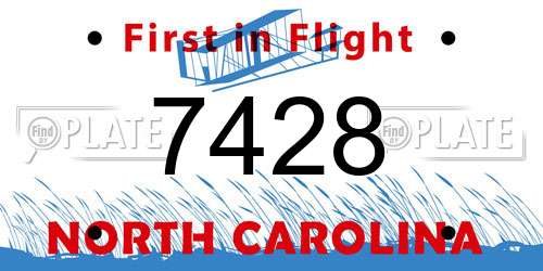 7428 North Carolina License Plate