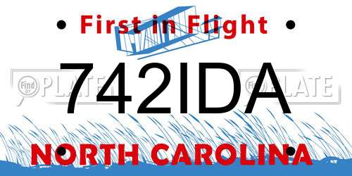 742IDA North Carolina License Plate