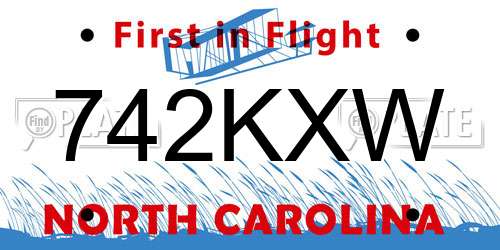 742KXW North Carolina License Plate