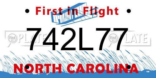 742L77 North Carolina License Plate