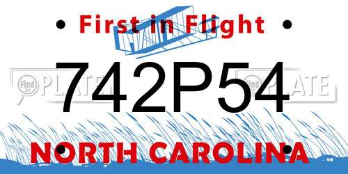 742P54 North Carolina License Plate