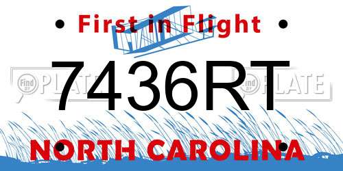 7436RT North Carolina License Plate