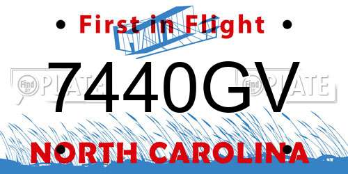 7440GV North Carolina License Plate
