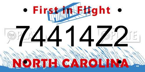 74414Z2 North Carolina License Plate