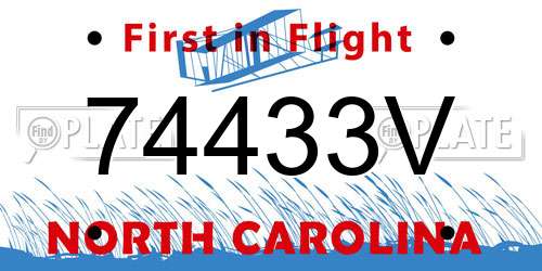 74433V North Carolina License Plate