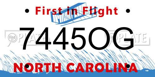 7445OG North Carolina License Plate