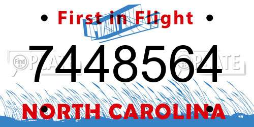 7448564 North Carolina License Plate