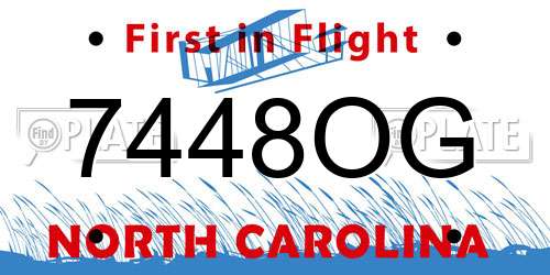 7448OG North Carolina License Plate