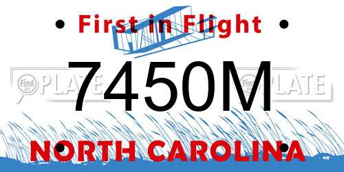 7450M North Carolina License Plate