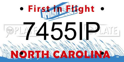 7455IP North Carolina License Plate