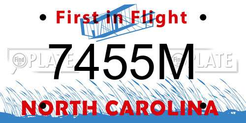 7455M North Carolina License Plate