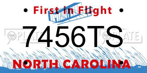 7456TS North Carolina License Plate