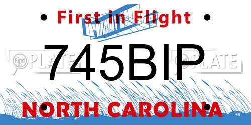 745BIP North Carolina License Plate