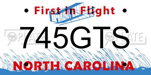 745GTS North Carolina License Plate