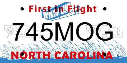 745MOG North Carolina License Plate