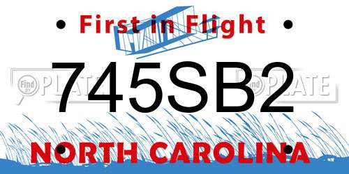 745SB2 North Carolina License Plate