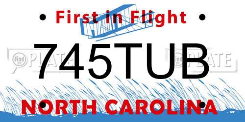 745TUB North Carolina License Plate