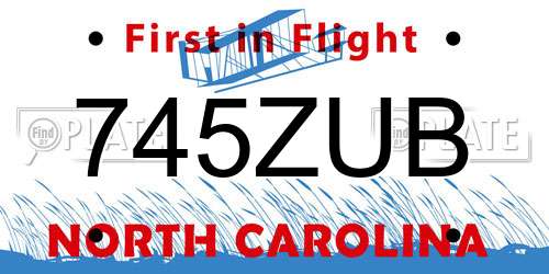 745ZUB North Carolina License Plate