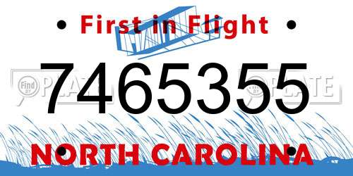 7465355 North Carolina License Plate