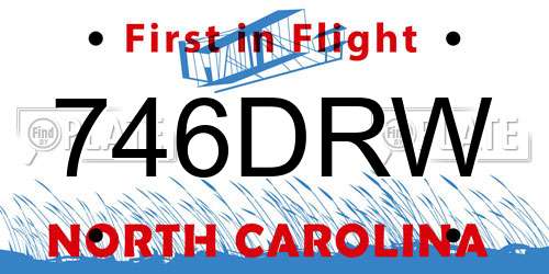 746DRW North Carolina License Plate