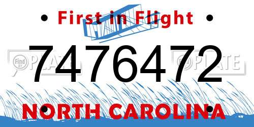 7476472 North Carolina License Plate