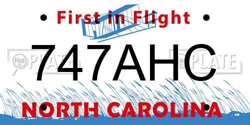 747AHC North Carolina License Plate