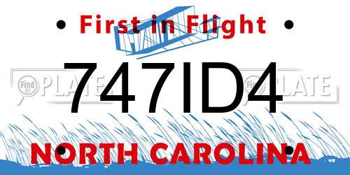 747ID4 North Carolina License Plate