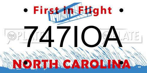 747IOA North Carolina License Plate