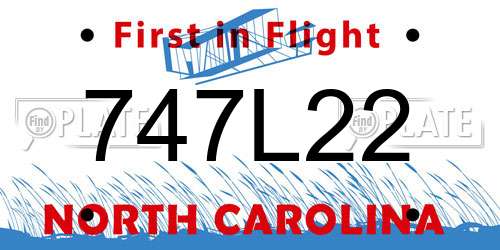 747L22 North Carolina License Plate
