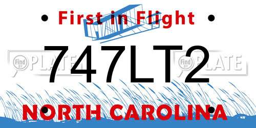 747LT2 North Carolina License Plate