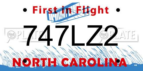 747LZ2 North Carolina License Plate