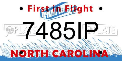 7485IP North Carolina License Plate