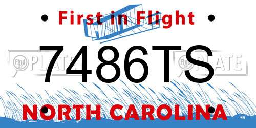 7486TS North Carolina License Plate