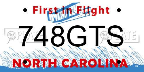 748GTS North Carolina License Plate