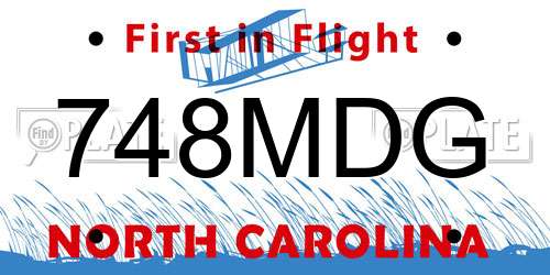748MDG North Carolina License Plate