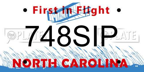 748SIP North Carolina License Plate