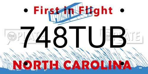 748TUB North Carolina License Plate