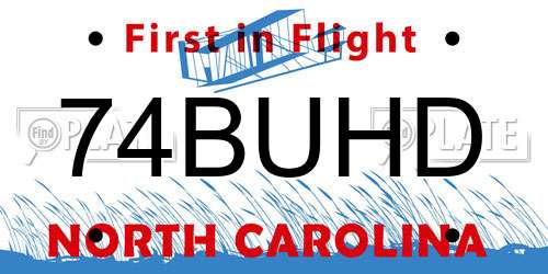 74BUHD North Carolina License Plate