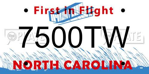 7500TW North Carolina License Plate