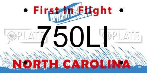 750LI North Carolina License Plate