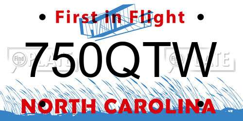 750QTW North Carolina License Plate