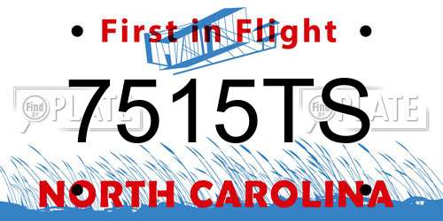 7515TS North Carolina License Plate