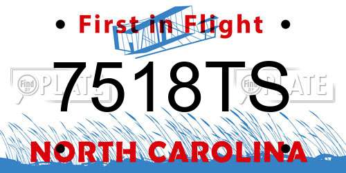 7518TS North Carolina License Plate