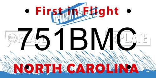 751BMC North Carolina License Plate