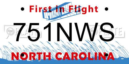 751NWS North Carolina License Plate