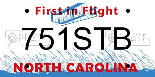 751STB North Carolina License Plate