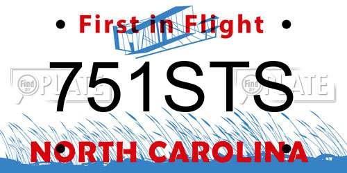 751STS North Carolina License Plate