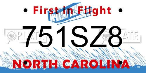 751SZ8 North Carolina License Plate