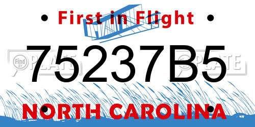 75237B5 North Carolina License Plate